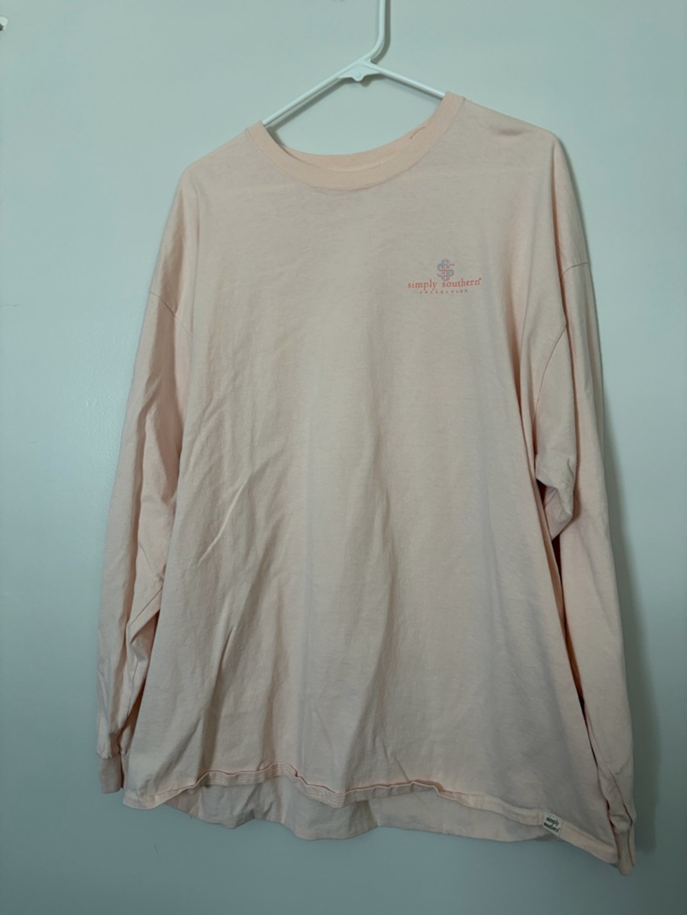 100% Cotton Dalmation Graphic Pale Pink Floral Crewneck Long Sleeve Tee